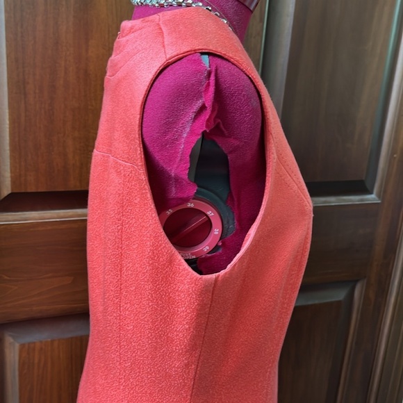 Tory Burch Dress Sleeveless dark coral almost orange flattering sheath Sz 6 - Picture 9 of 16